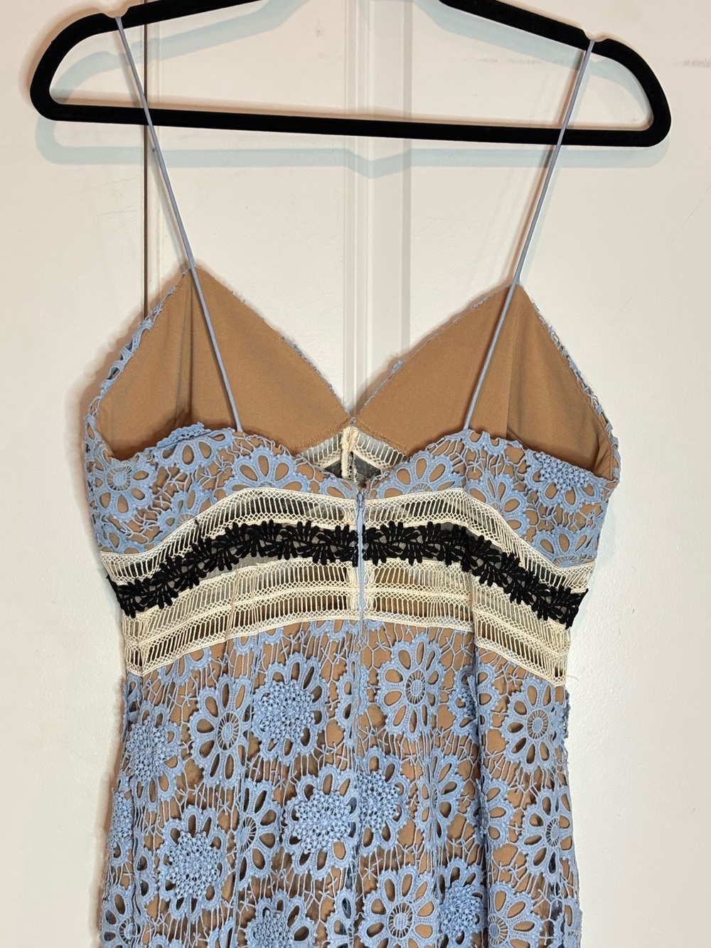 Self-Portrait Blue Black White Floral Lace Midi Dress 8 - Picture 9 of 13
